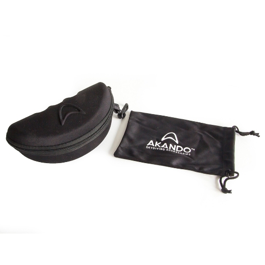 Protective hard case and soft pouch included with Akando Xtra Vision Goggles