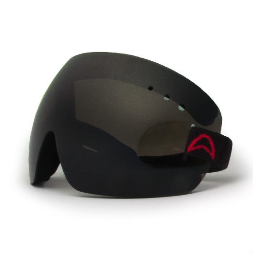 Side profile of Akando Xtra Vision DARK Goggles showing wide frame and helmet compatibility