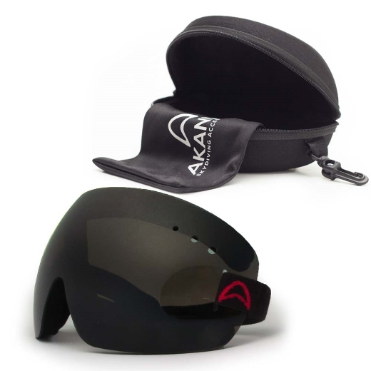 Akando Xtra Vision Goggles front view with distortion-free dark polycarbonate lens