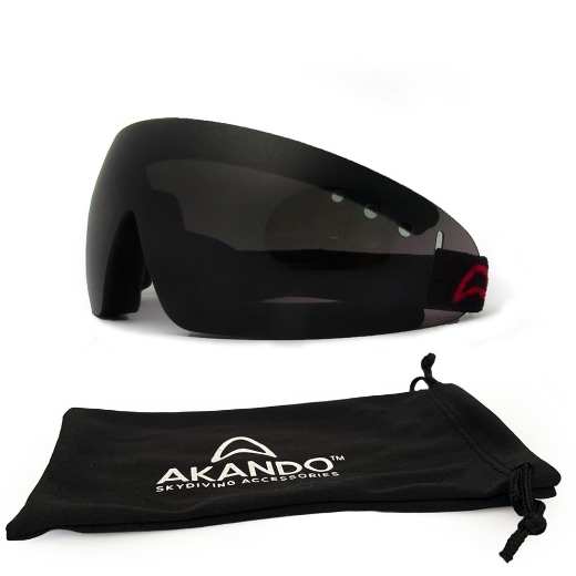 Akando skydiving goggles with dual foam fit and UV 400 protection