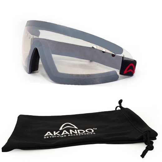Akando skydiving goggles with dual foam fit and UV 400 protection