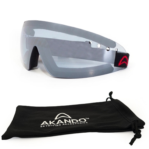Akando skydiving goggles with dual foam fit and UV 400 protection